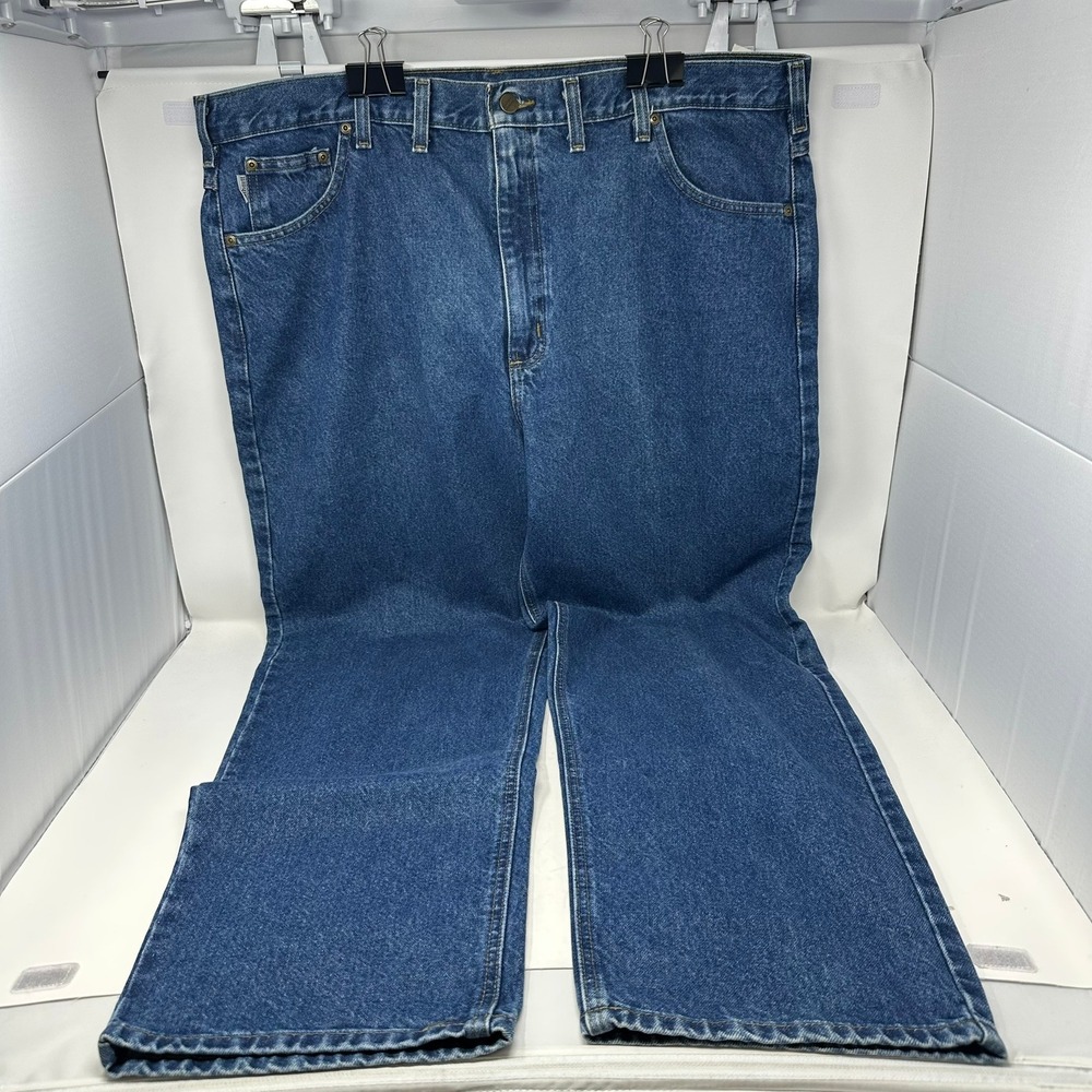 Carhartt Jeans Mens 44x32 Blue Traditional Fit B180 DST Straight Leg Denim